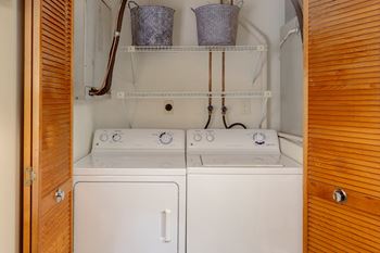A washer and dryer in the laundry room